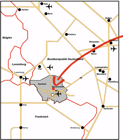 Die Verkehrsanbindung der Kreisstadt Neunkirchen