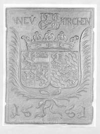 Ofenplatte des Neunkircher Eisenwerkes von 1661, Bildnachweis: Stadtarchiv Kreisstadt Neunkirchen, Fotosammlung, Takenplatten