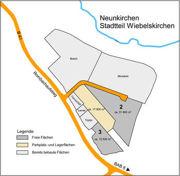 Planzeichnung Gewerbegebiet Vogelsbach, Wiebelskirchen