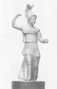 Bronze-Figurine der Göttin Minerva aus der Sammlung Böcking, Kasbruch-Fund aus dem 19. Jahrhundert, Bildnachweis: Alfons Kolling, - Ein gallorömisches Quellheiligtum: Kasbruch Neunkirchen und Wellesweiler, Neunkirchen 2002, Bildtafeln, Taf. 19